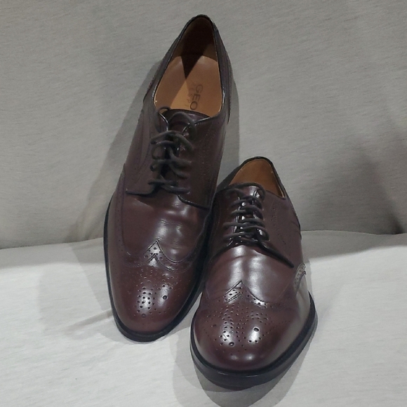 Geox Men's Rich Brown Leather Derbys - Picture 1 of 8